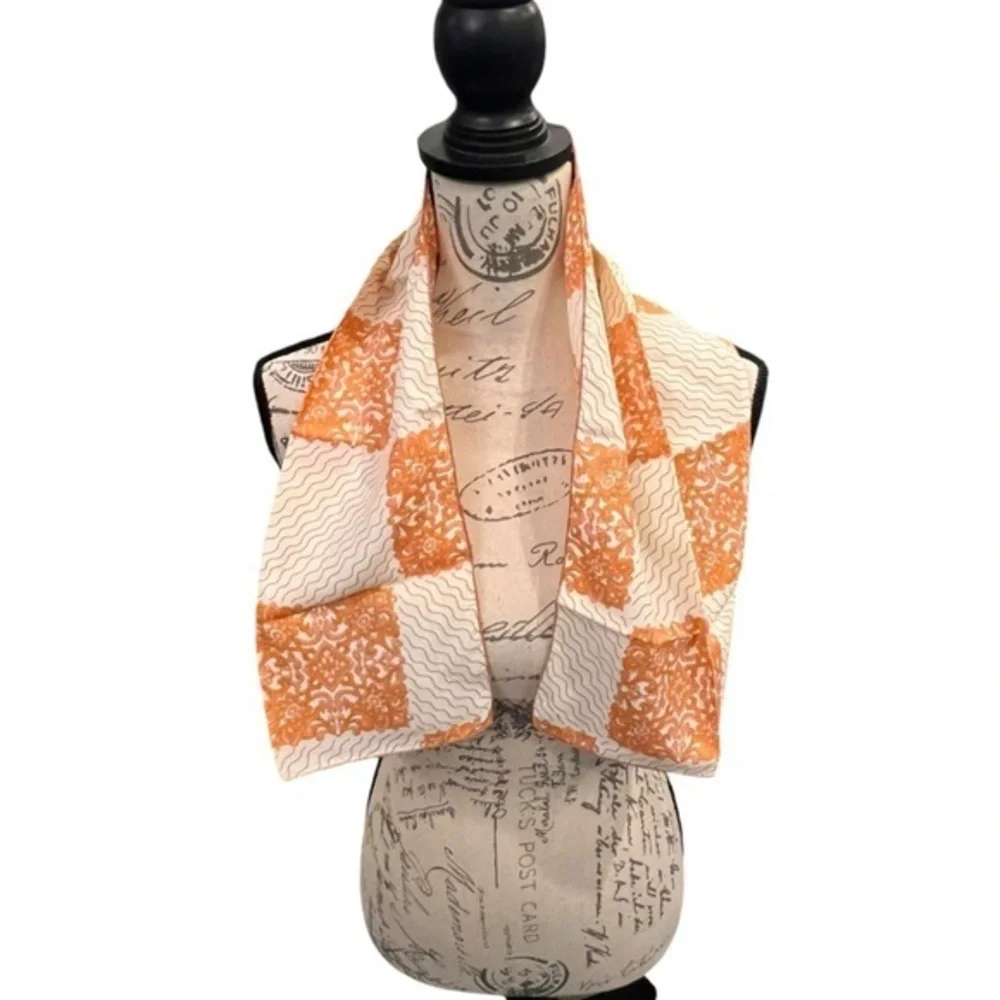 Vintage Square‎ Scarf Pink White Black  Colorful 20x20 In